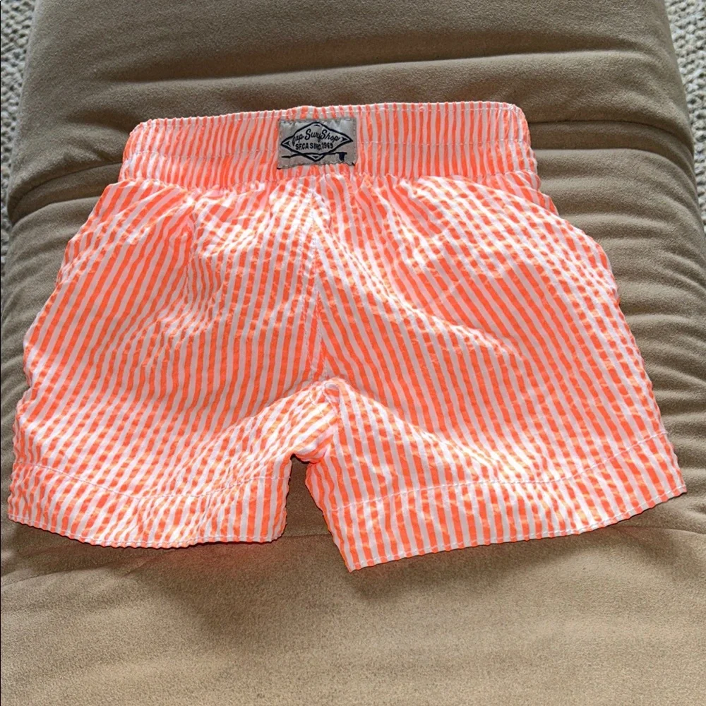 GAP Orange and White Striped Baby Swim Shorts - Picture 5 of 5